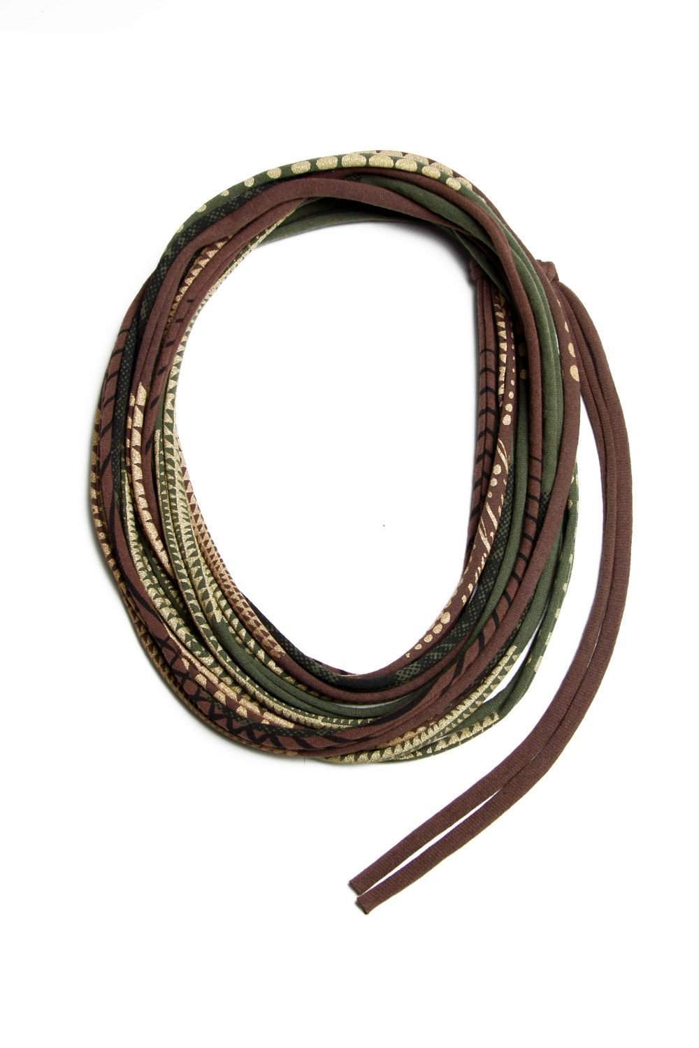 Green Brown Gold Necklace-necklaces-Necklush