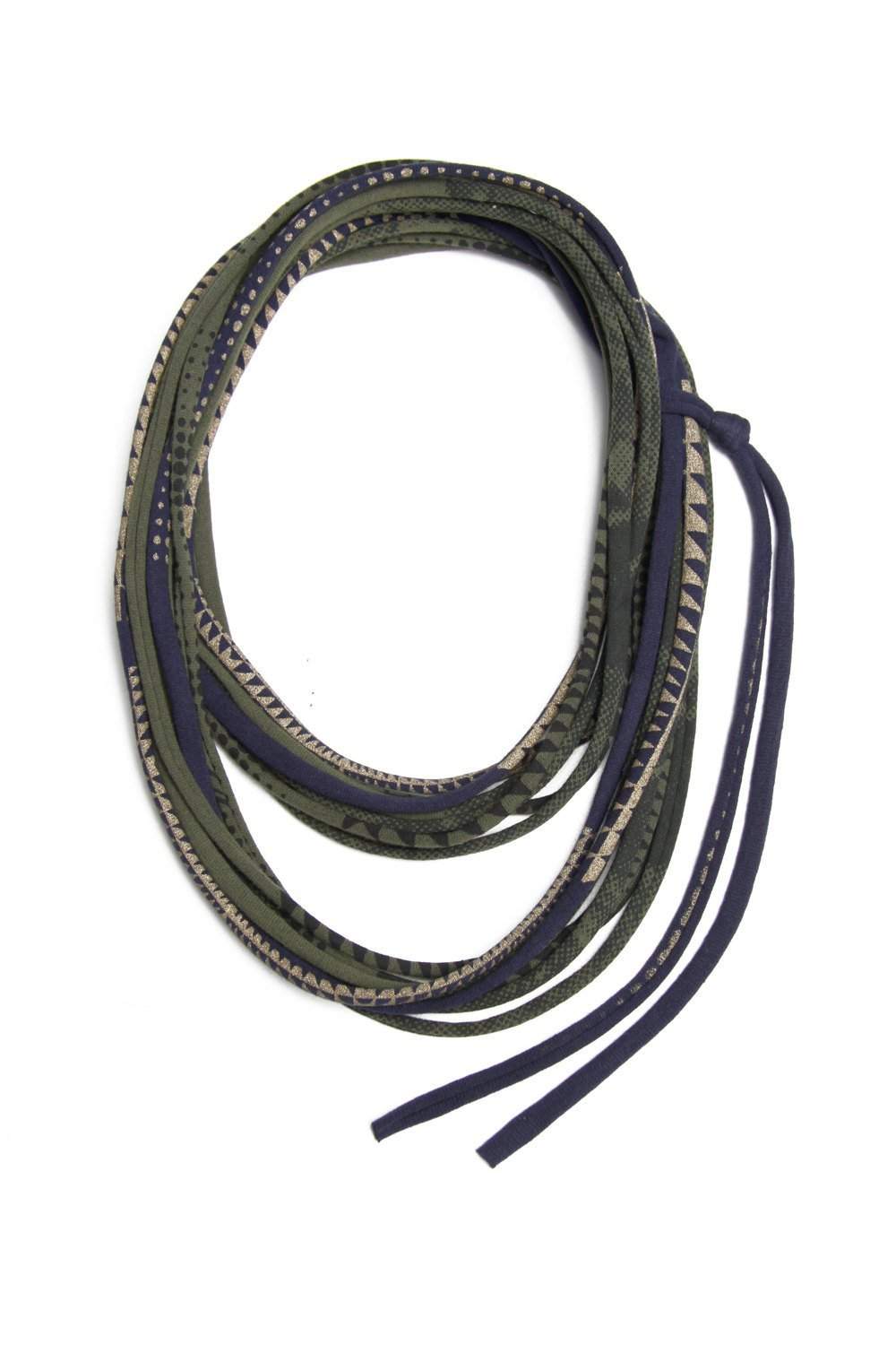 Green Navy Blue Necklace-necklaces-Necklush