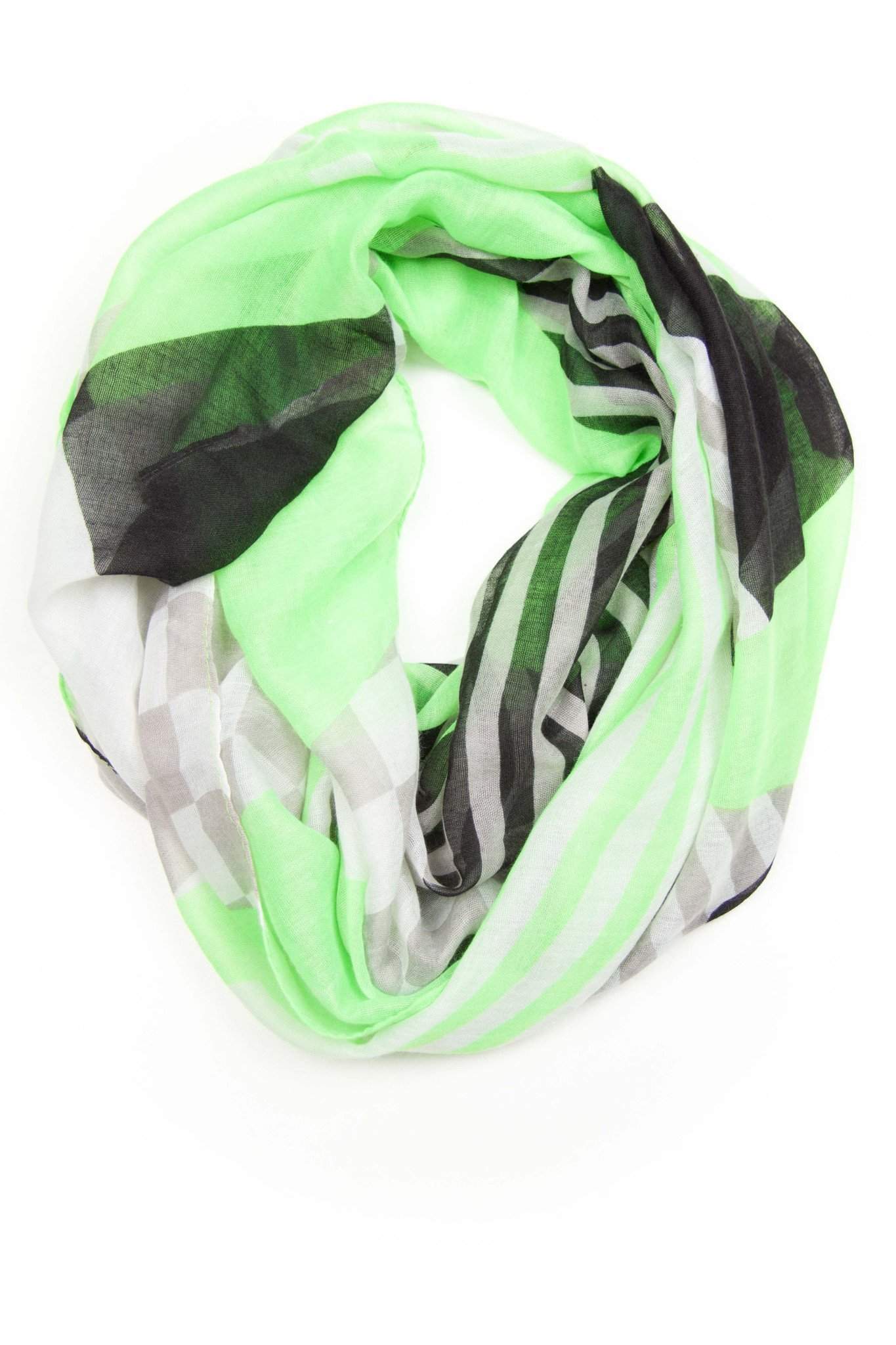 Green White Infinity Scarf-scarves-Necklush