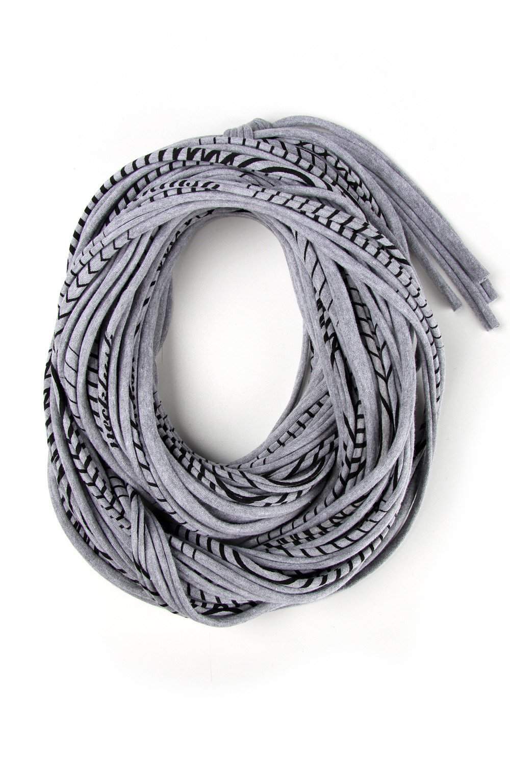 Heather Gray with Stripes / Cowl-scarves-Necklush