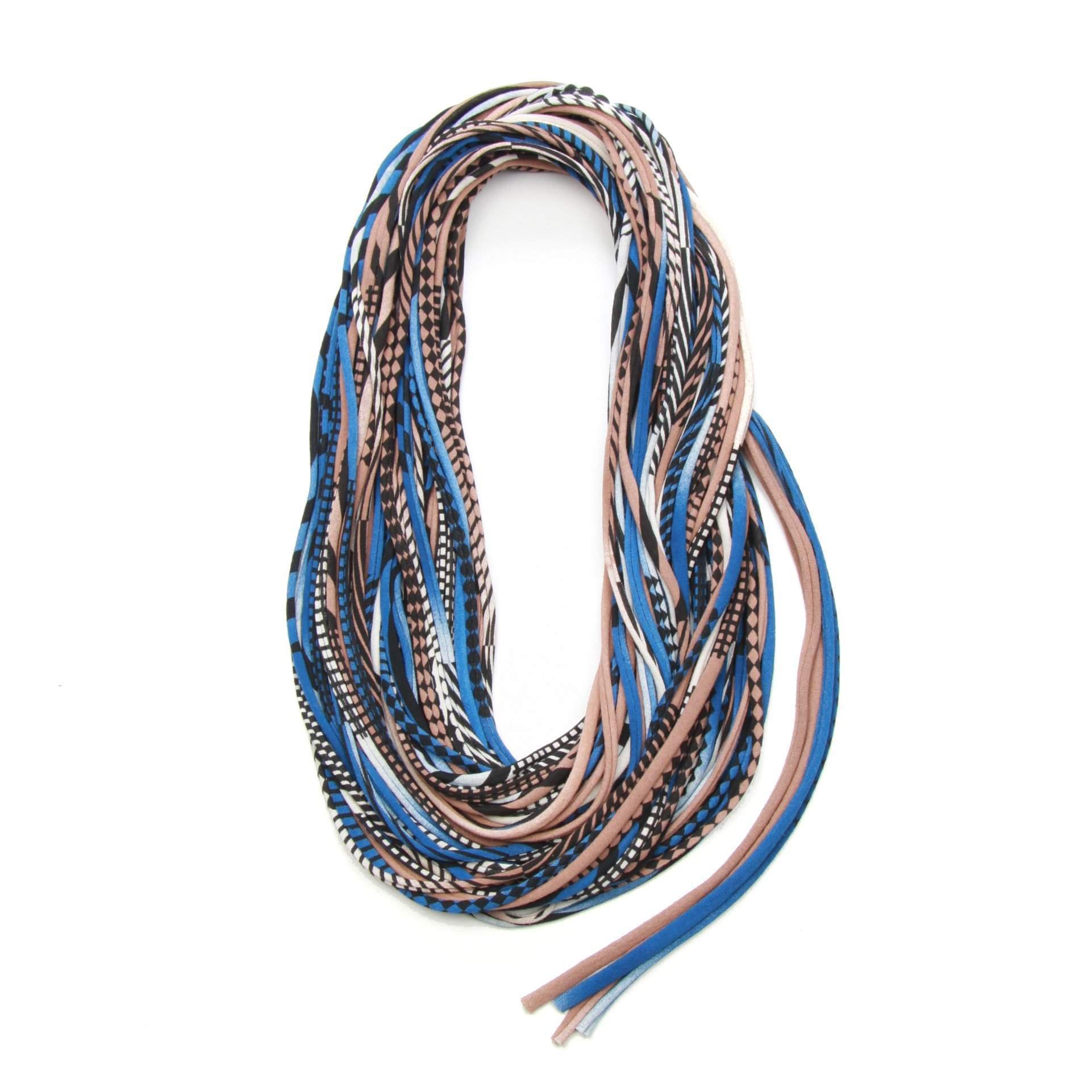 infinity scarves-Light Brown Blue Infinity Scarf-Necklush
