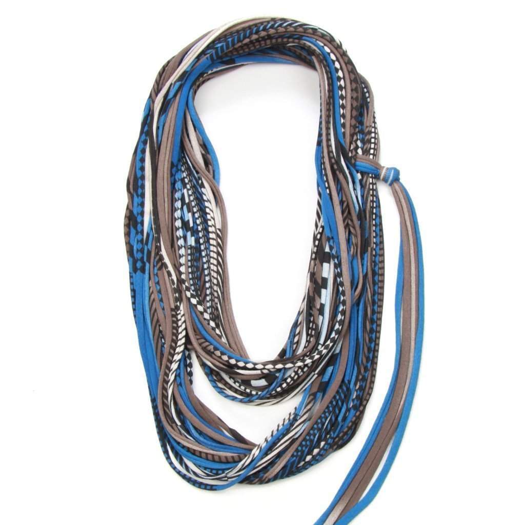 infinity scarves-Blue Brown Infinity Scarf-Necklush