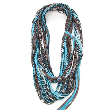 infinity scarves-Light Blue Brown Infinity Scarf-Necklush