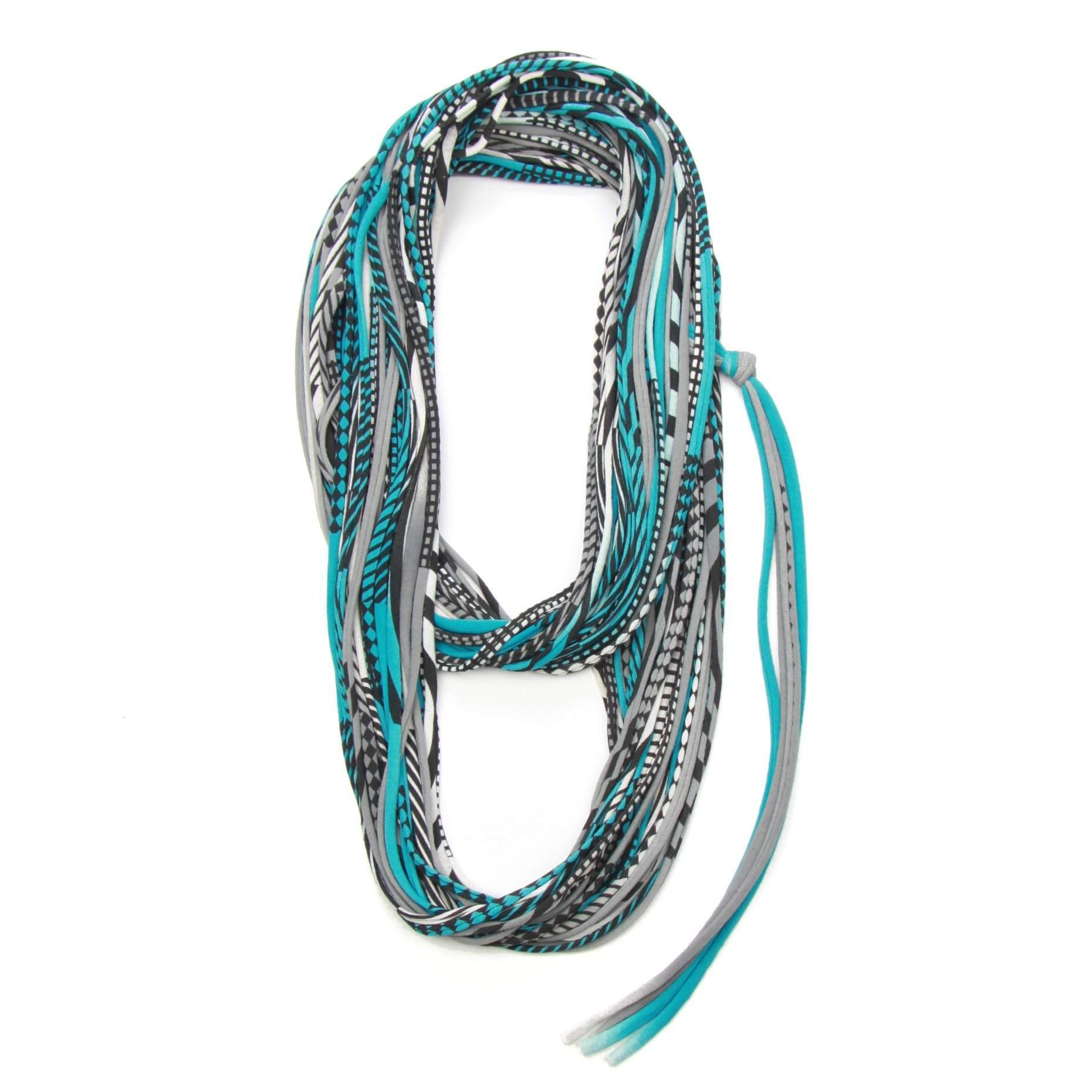 infinity scarves-Turquoise Gray Infinity Scarf-Necklush