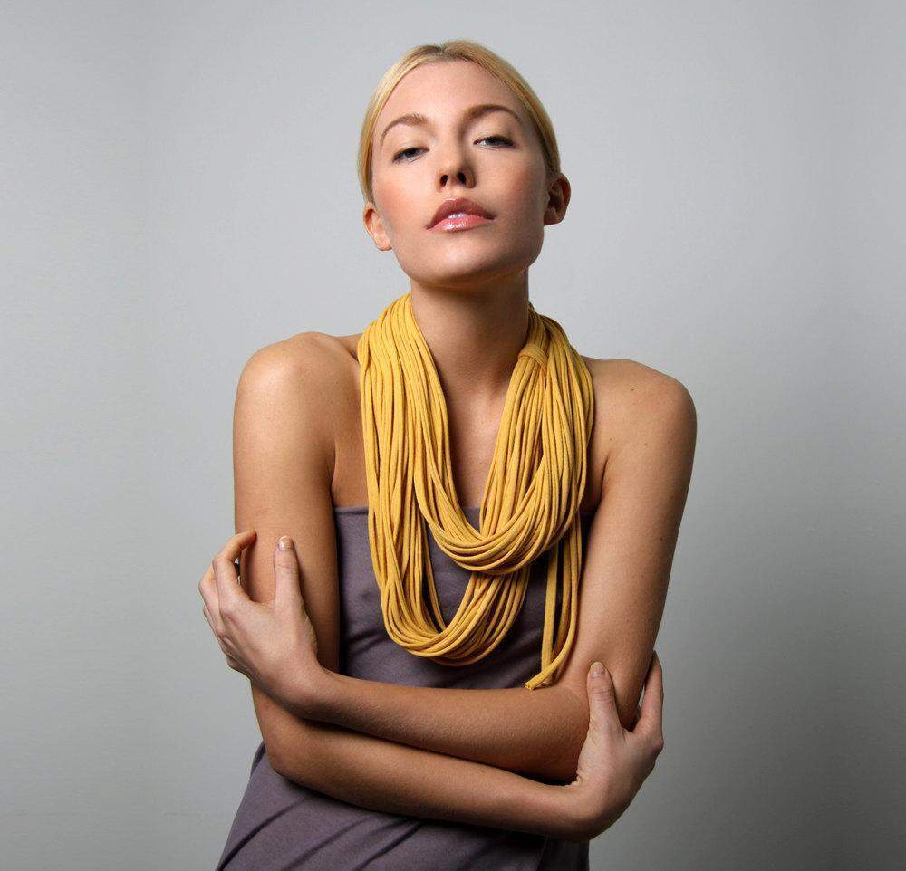 infinity scarves-Mustard Yellow Infinity Scarf-Necklush