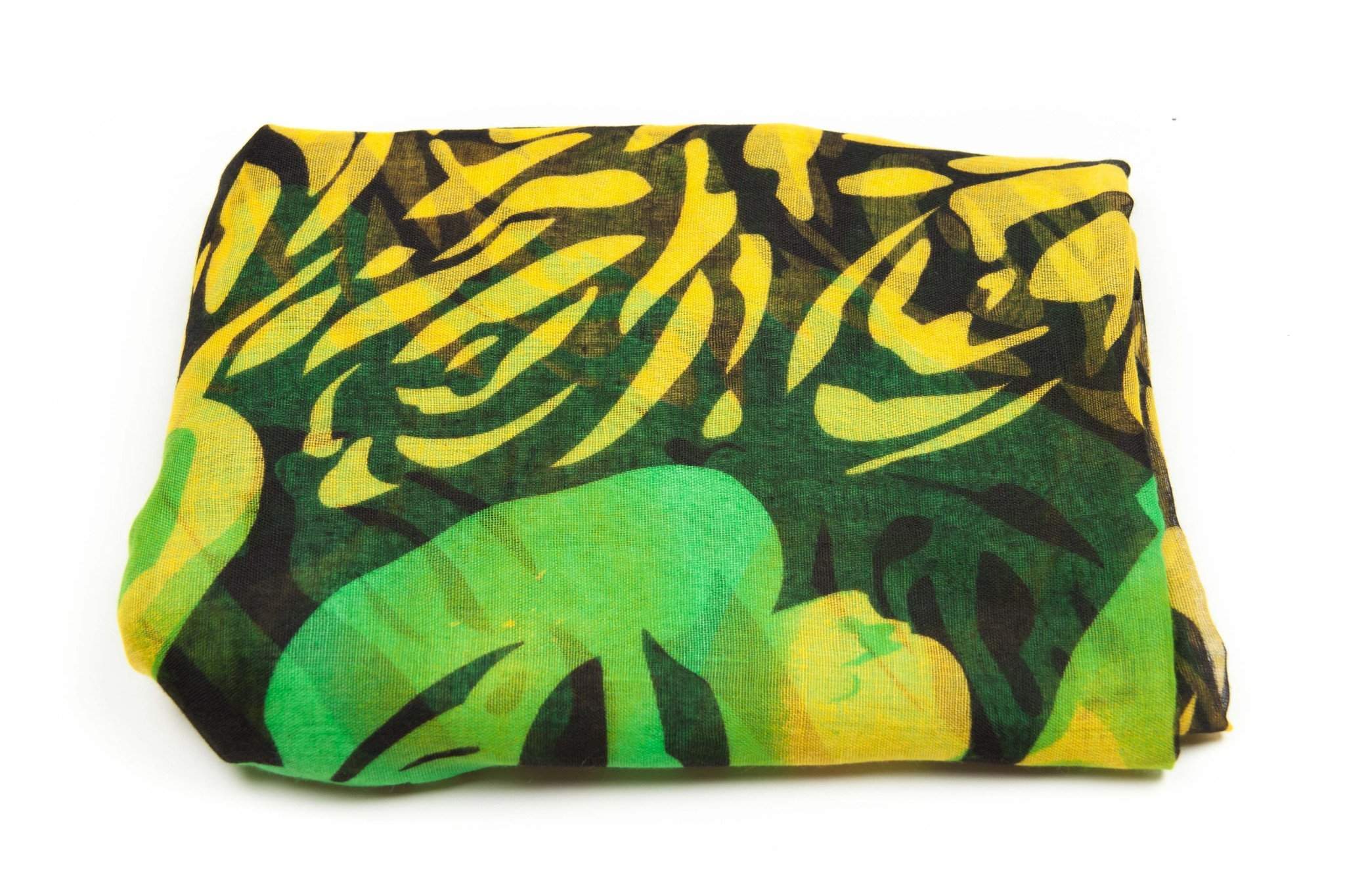 Kiwi Green Banana Yellow Infinity Scarf-scarves-Necklush