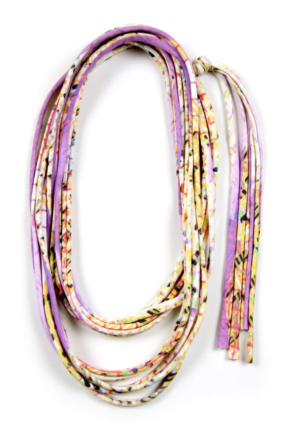 Lavender Yellow Skinny Scarf Necklace