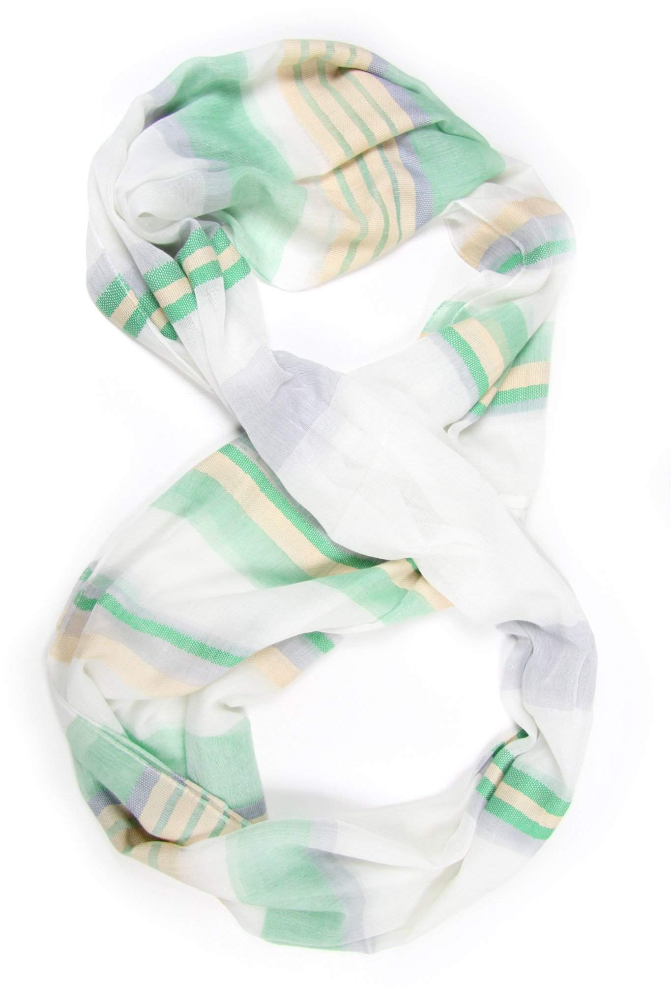 Leaf Green White Infinity Scarf-scarves-Necklush