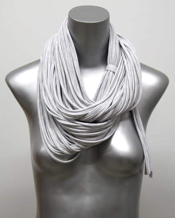Light Gray Chunky Scarf-scarves-Necklush
