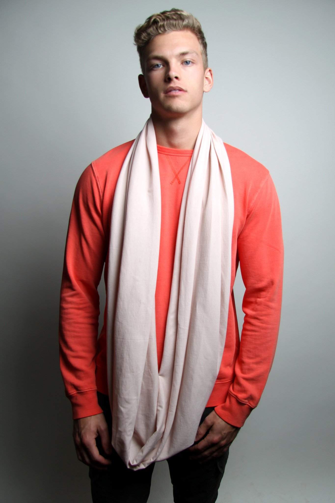 Light Pink Circle Scarf-scarves-Necklush