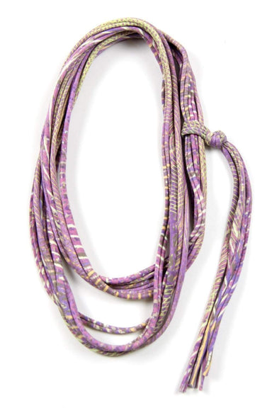 Light Purple Yellow Skinny Scarf Necklace