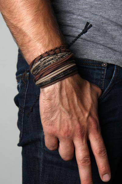 Friendship Bracelet Handmade Bracelets for Men Brown and Blue Bracelet for  Women | eBay