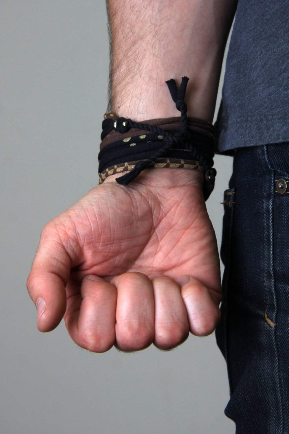 Mens Bracelet-Gray Mens Bracelet-Necklush
