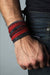 Mens Bracelet-Red Gray Mens Bracelet-Necklush