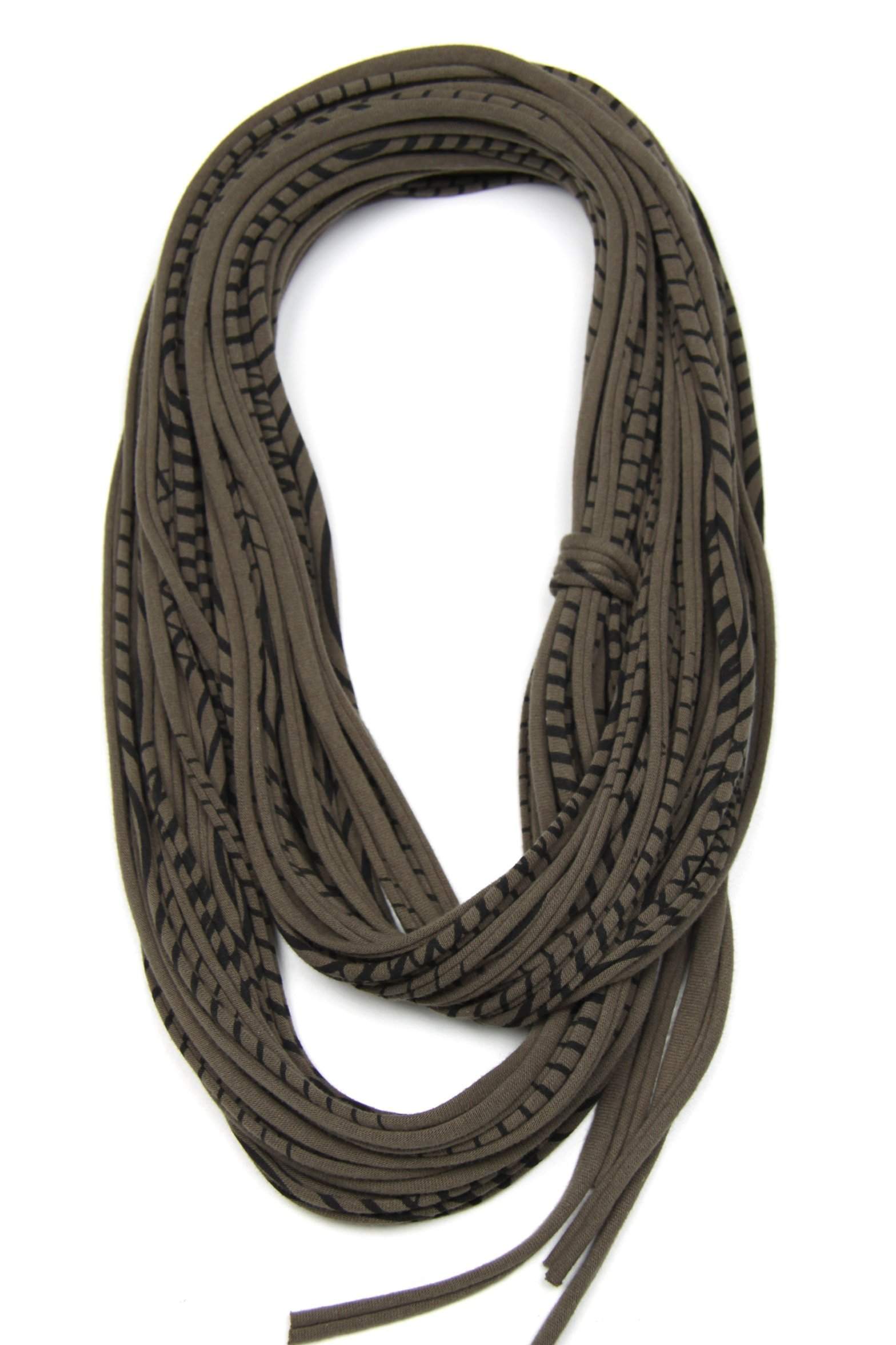 Military Green with Black Stripes / Classic-scarves-Necklush