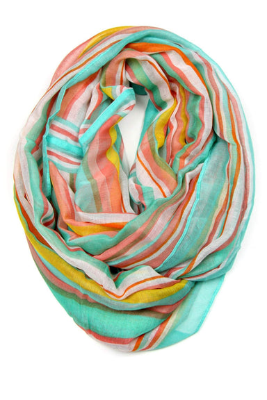 Mint Salmon Sun Gold Infinity Scarf-scarves-Necklush