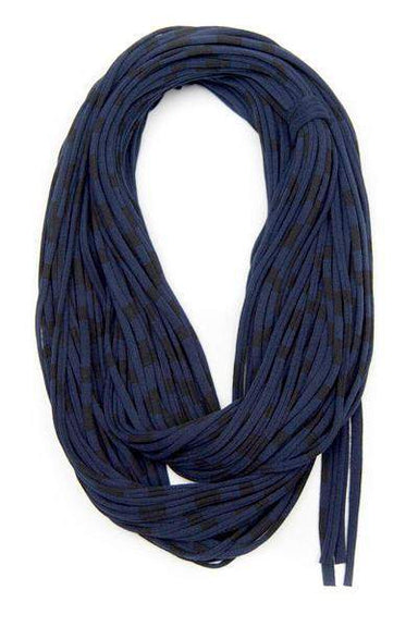 Navy Blue Bold Stripe Chunky Scarf-scarves-Necklush