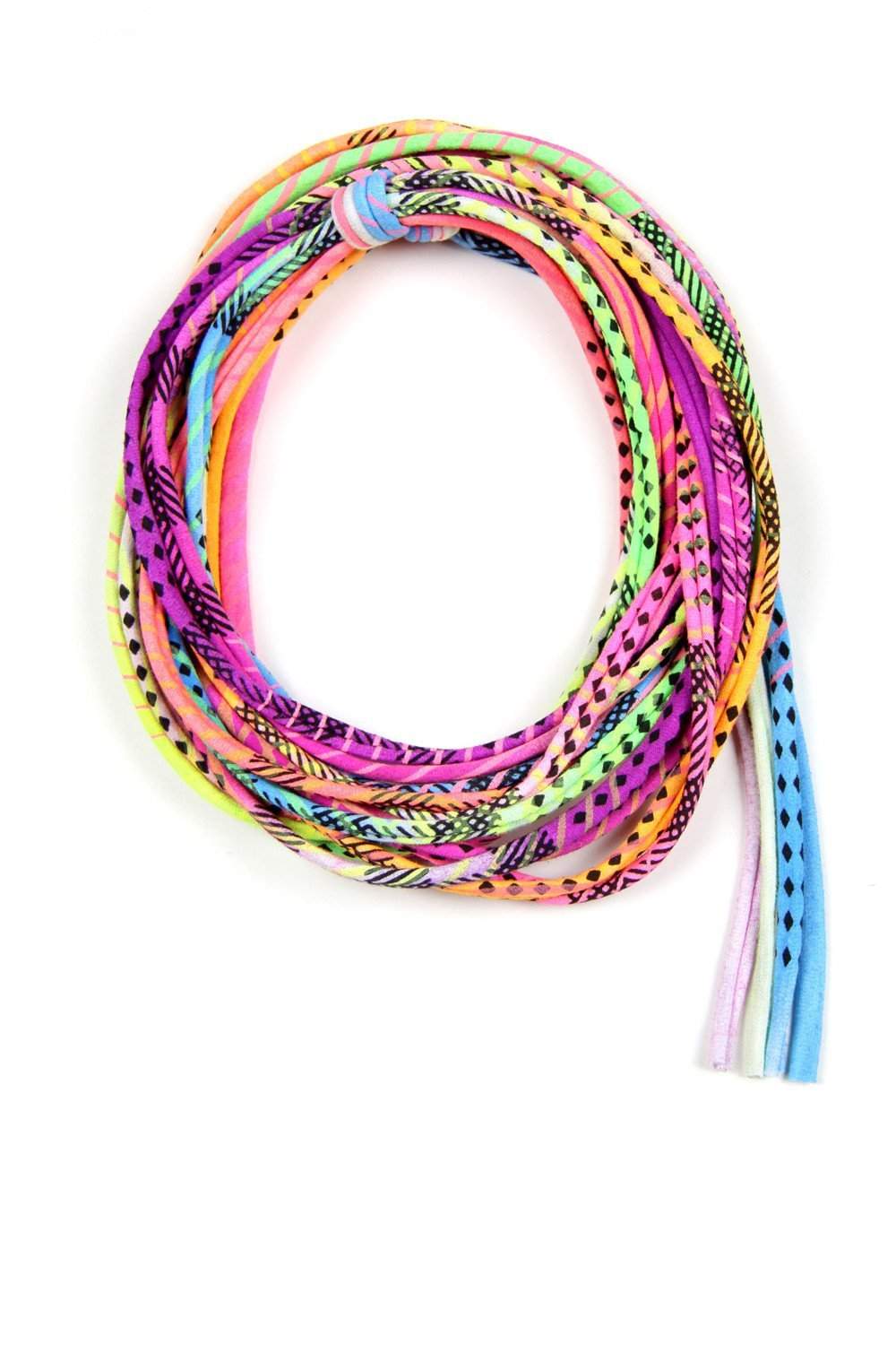 Neon Multi/Print / Skinny Scarf Necklace-scarves-Necklush