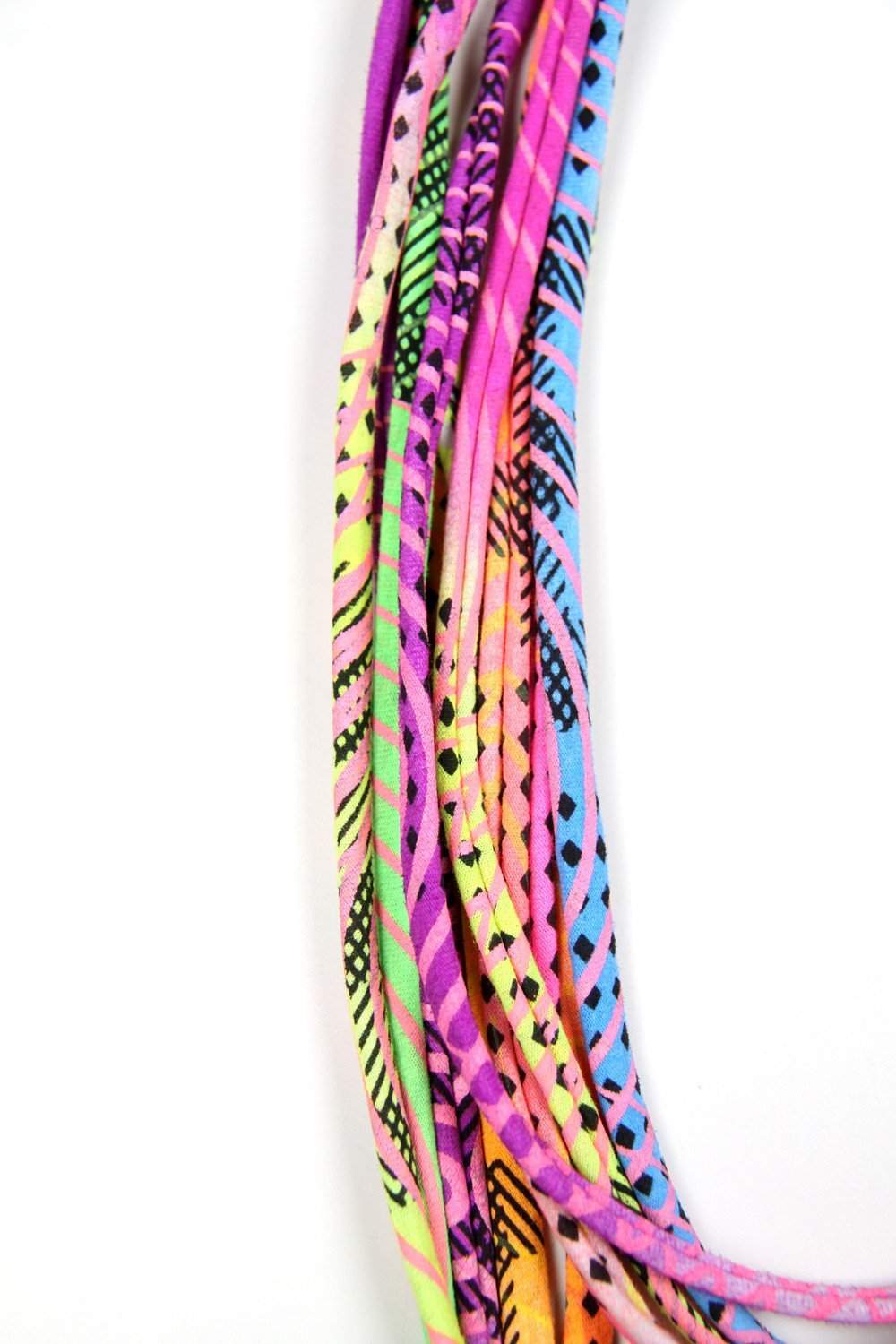 Neon Multi/Print / Skinny Scarf Necklace-scarves-Necklush