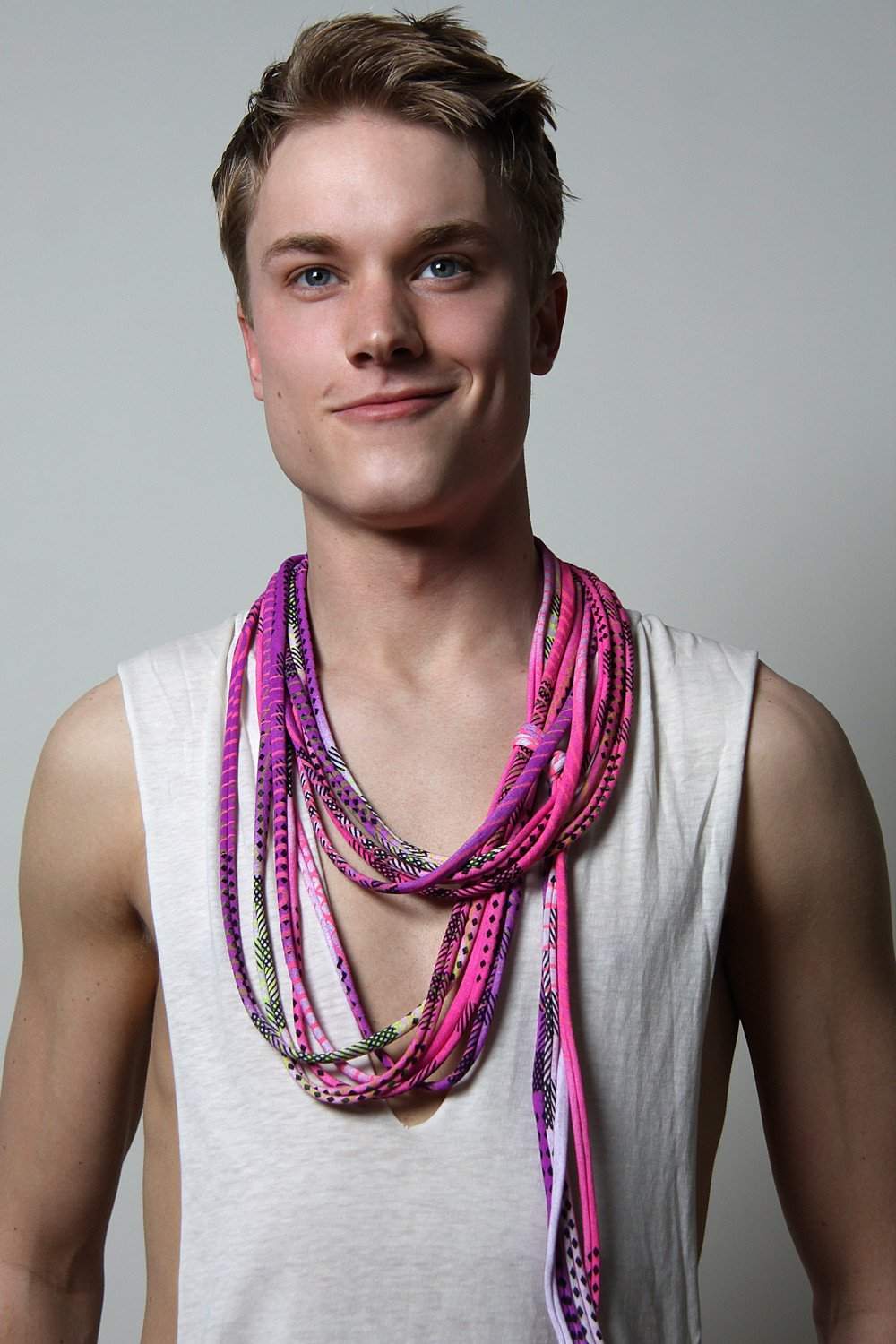 Necklush Skinny Scarf Neon Purple Unisex Men's Women's