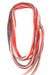 Orange Brown with White Geometric / Skinny Scarf Necklace-necklaces-Necklush