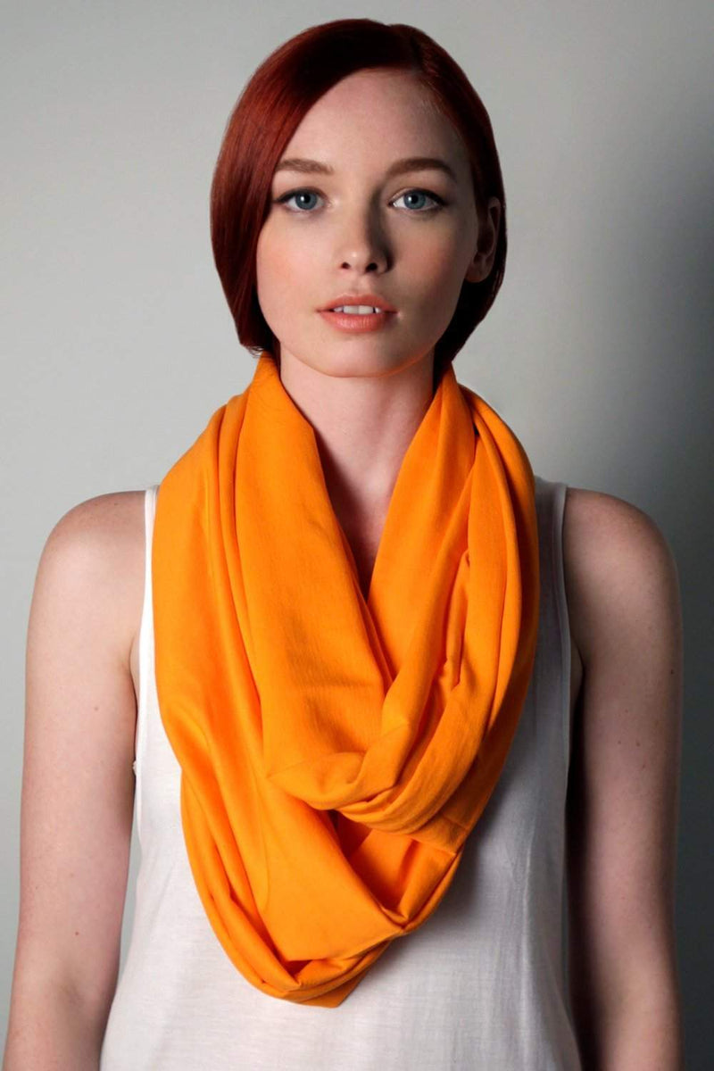 Necklush Circle Scarf / Orange / Unisex Men's Women's