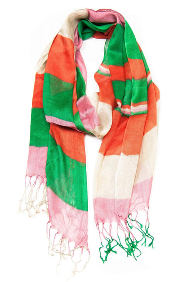 Orange Green Pink Scarf-scarves-Necklush