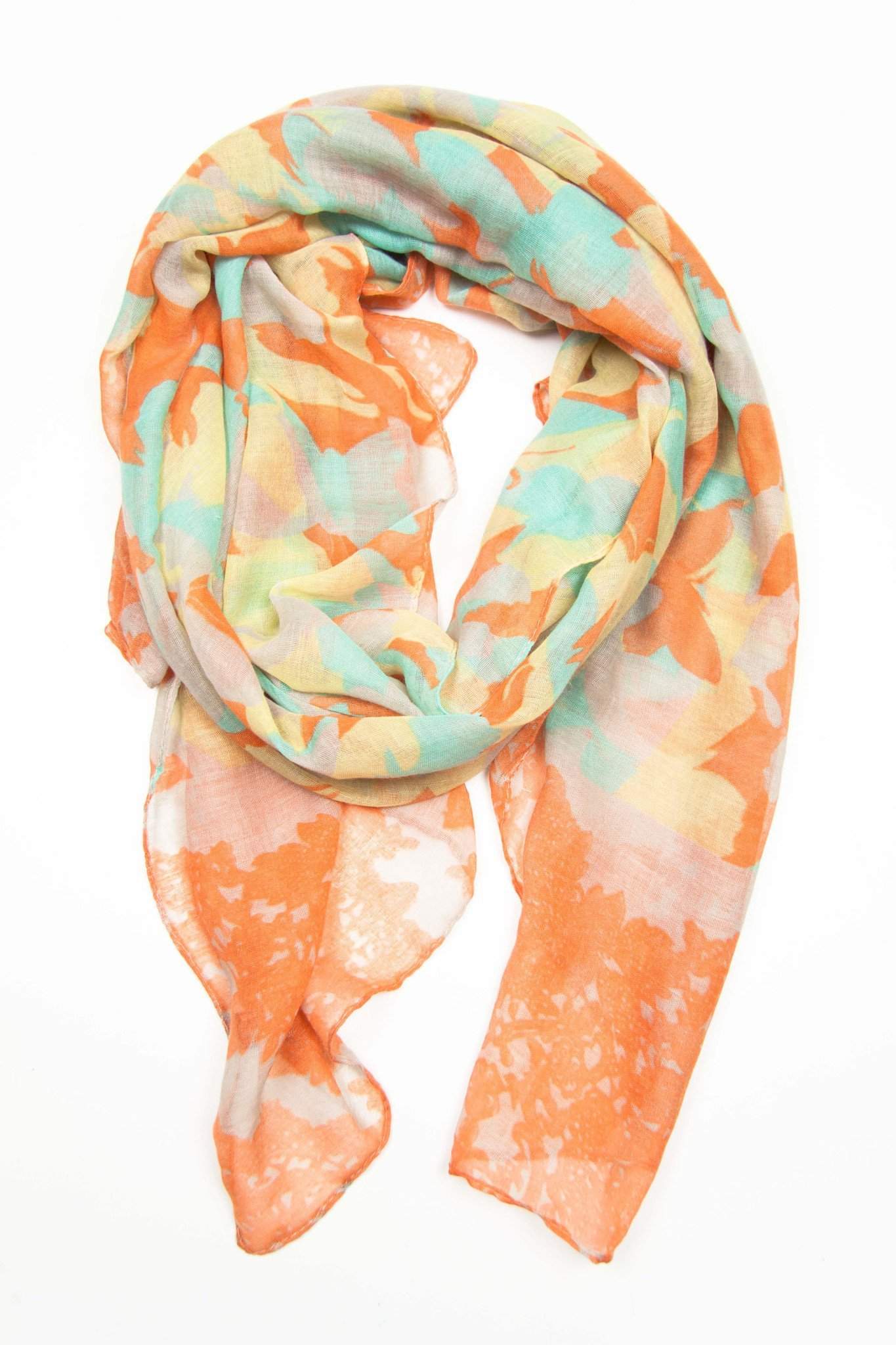 Orange Mint Yellow Scarf-scarves-Necklush