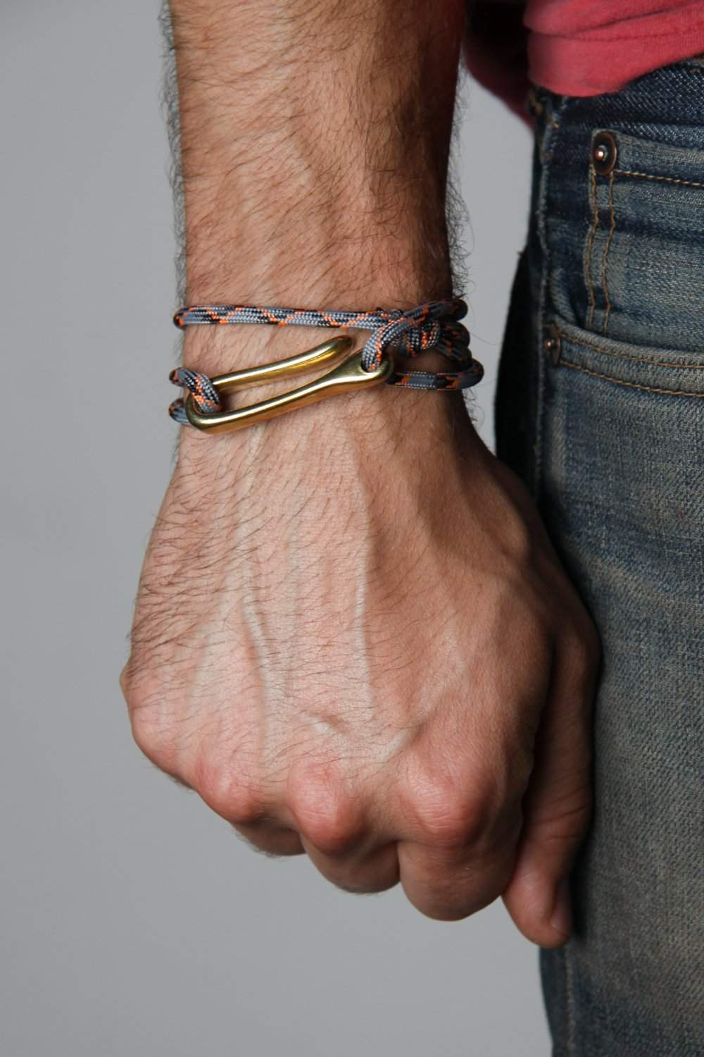 Men's Brass North Leather Bracelet