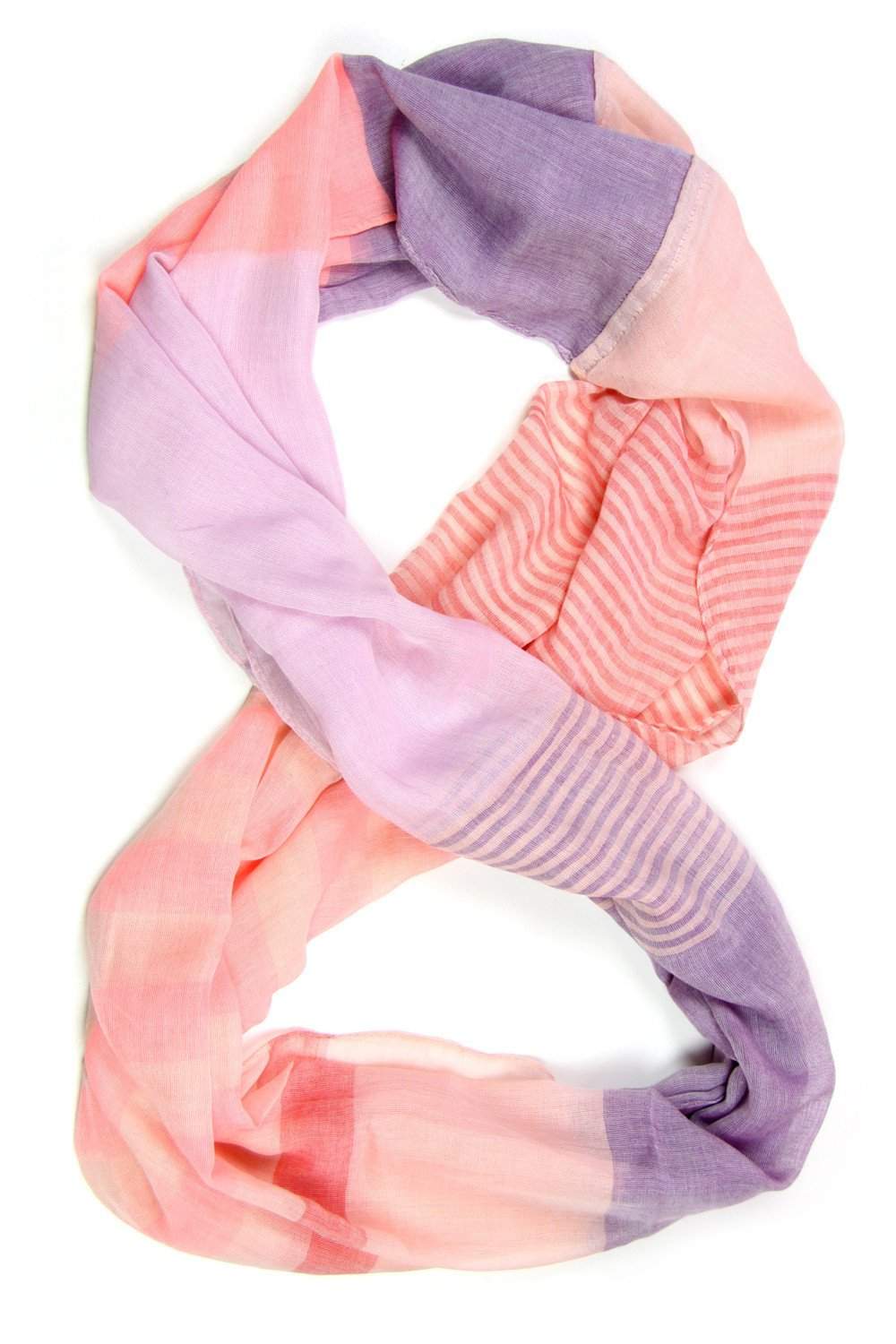Pastel Peach Purple Spring Infinity Scarf-scarves-Necklush