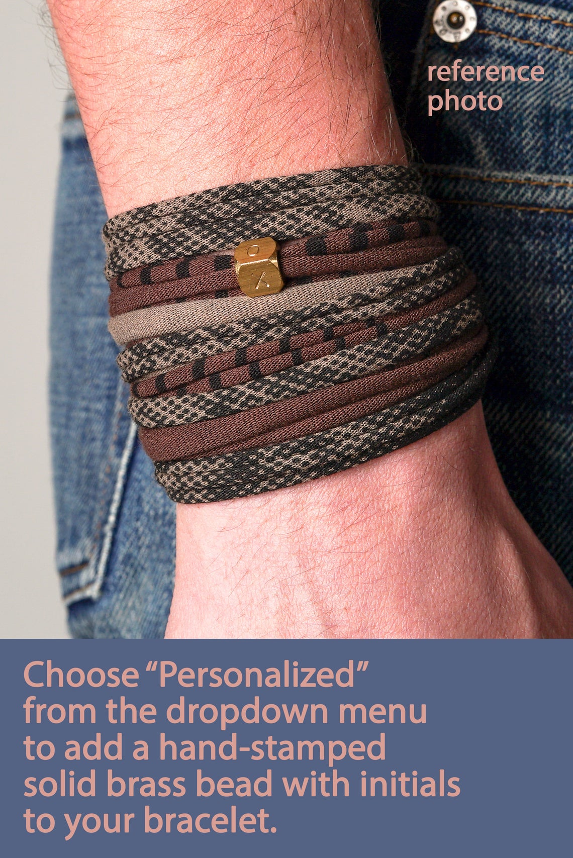 Mens Initial Bracelet Men Personalized Bracelet for Boyfriend