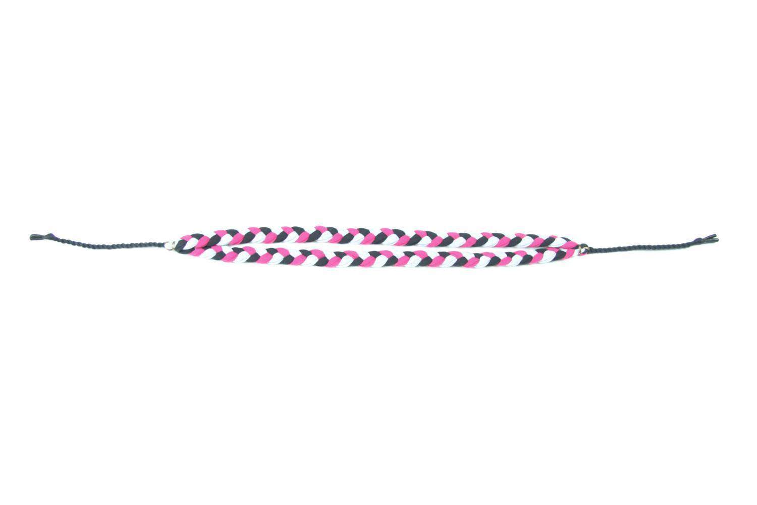 mens bracelet-Pink Grey Black Braided Bracelet-Necklush