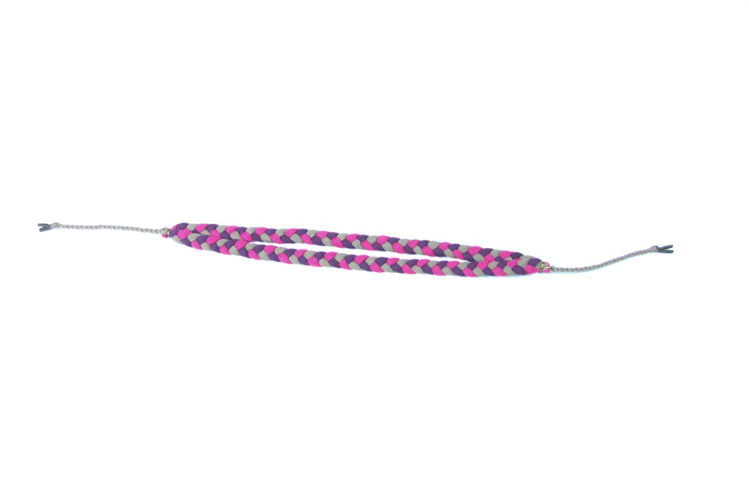mens bracelet-Pink Purple Tan Braided Bracelet-Necklush