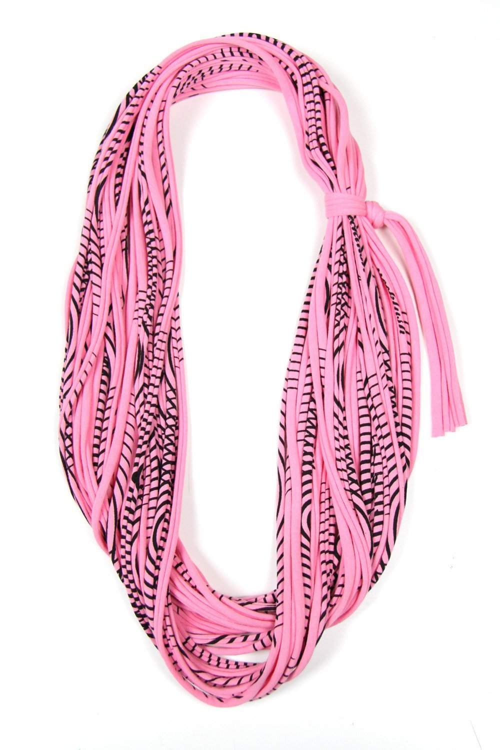 Pink Striped Chunky Cowl-scarves-Necklush