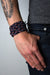 mens bracelet-Plum Navy Charcoal Braided Bracelet-Necklush