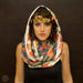 Red Blue Floral Print Infinity Scarf-scarves-Necklush
