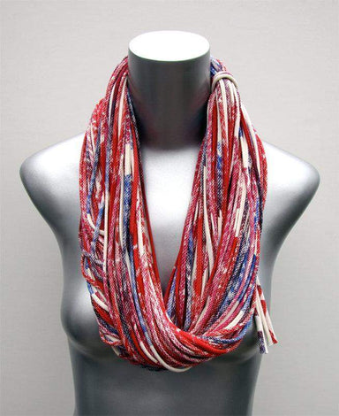 Red Blue Purple Chunky Scarf-scarves-Necklush