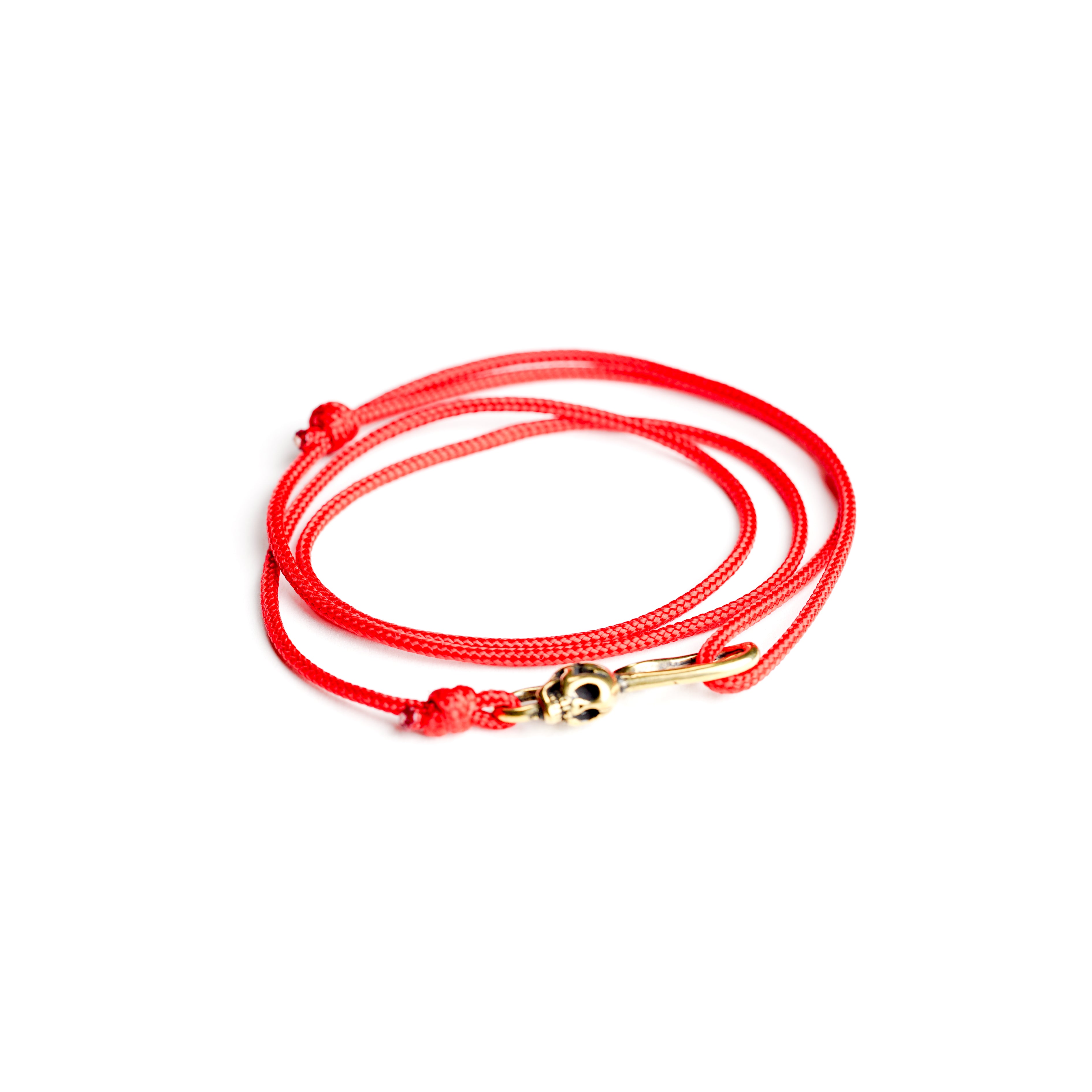 Necklush Paracord Bracelet / Red / with Skull / Unisex