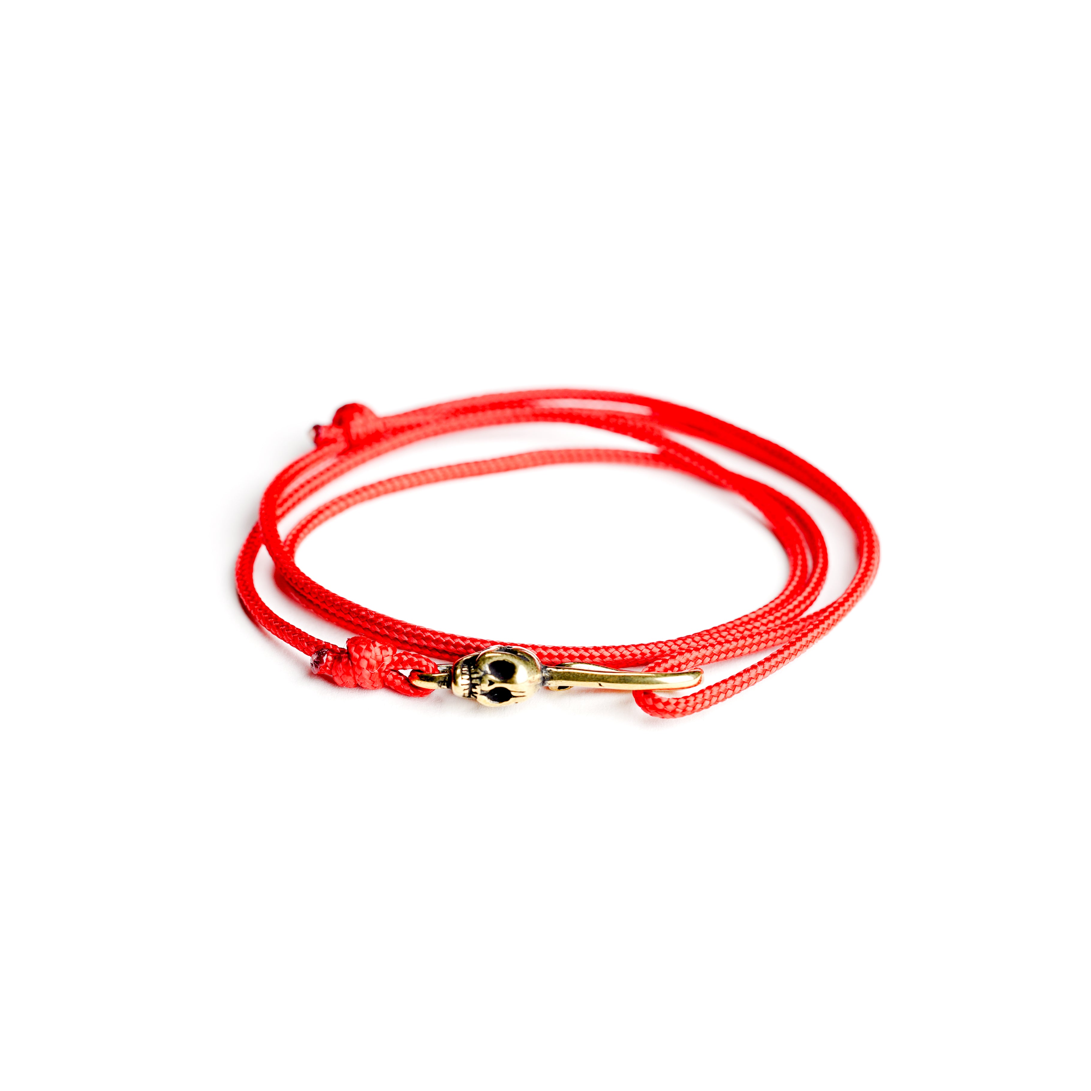 Necklush Paracord Bracelet / Red / with Skull / Unisex