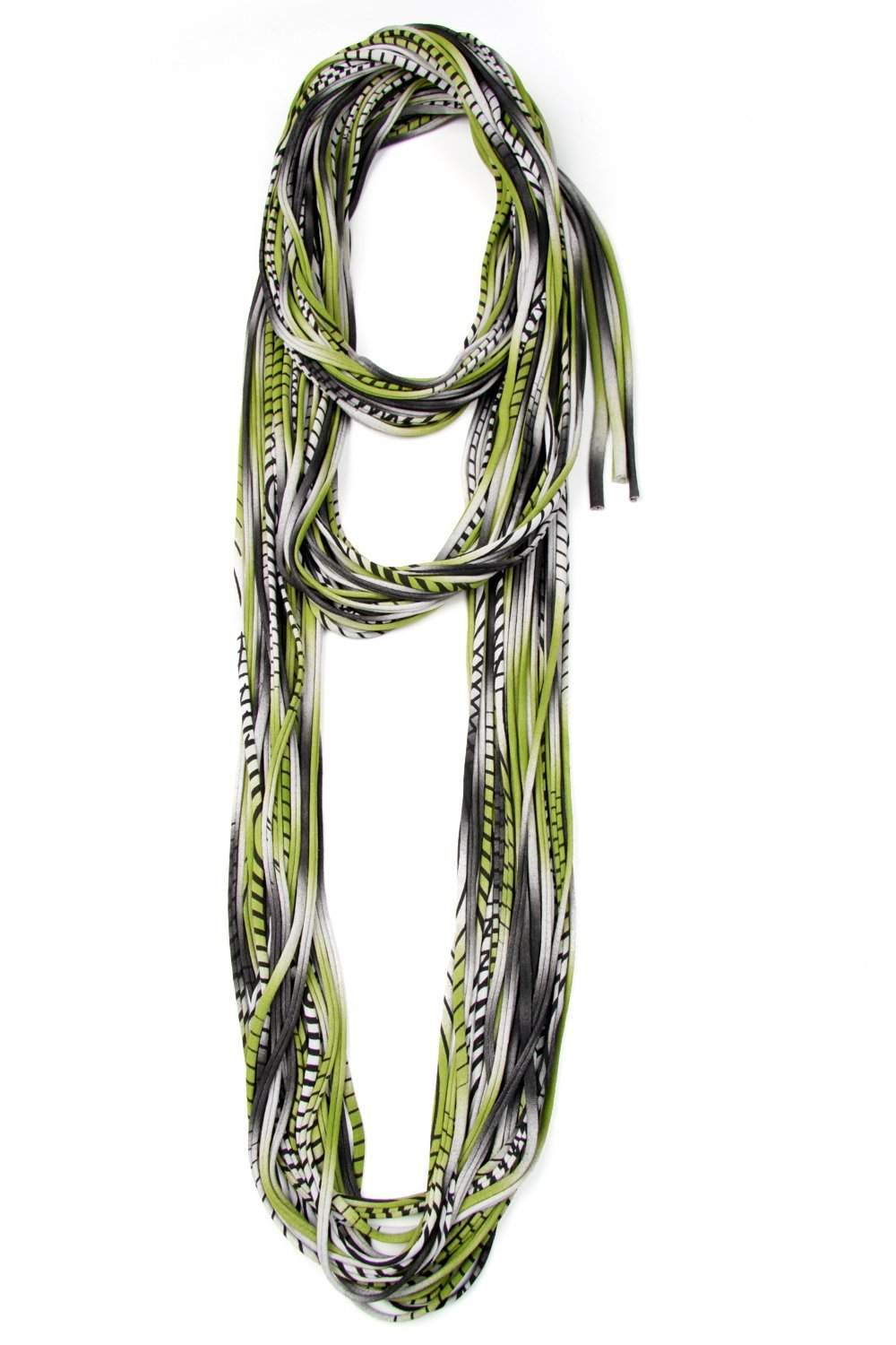 Striped Green Black Chunky Scarf-scarves-Necklush