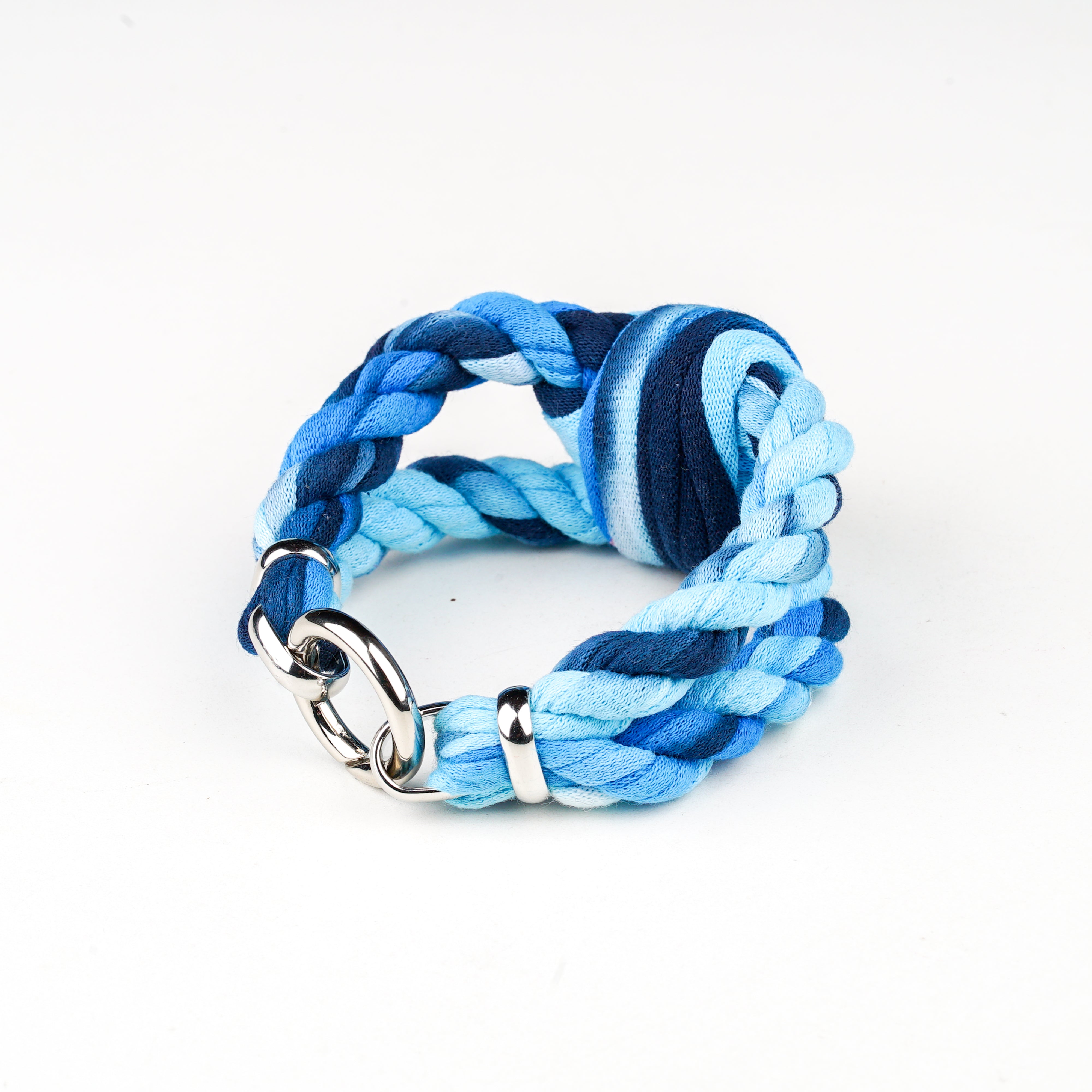 Womens Braided Bracelet - Tie Dye Blue