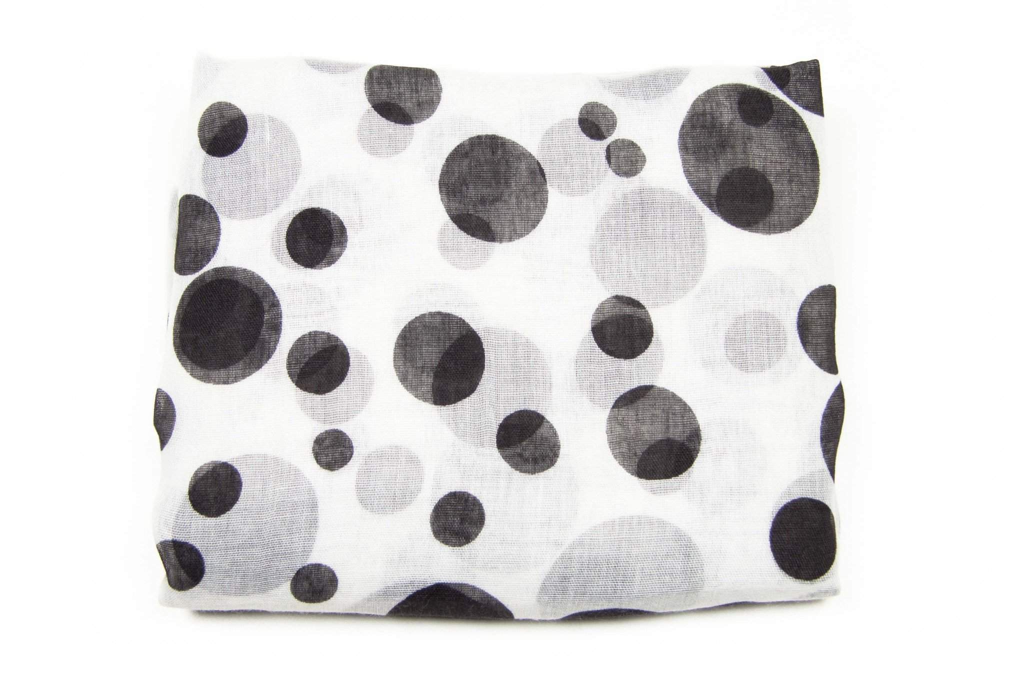 White Black Giant Polka Dot Scarf-scarves-Necklush