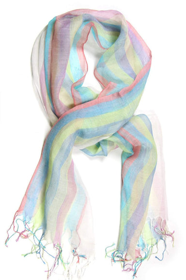 White Pastel Spring Scarf-scarves-Necklush