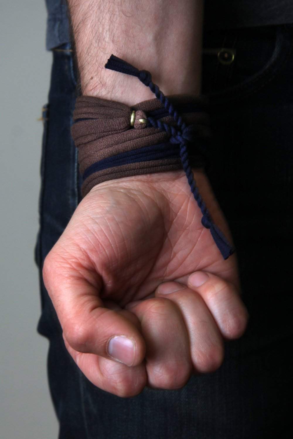 Wrap Bracelet / Brown Navy-bracelets-Necklush