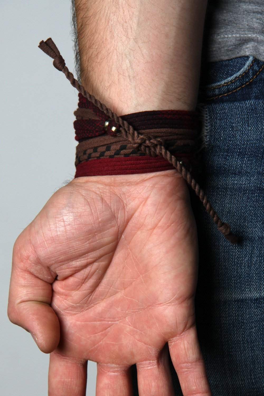 Wrap Bracelet / Maroon Brown-bracelets-Necklush