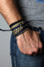 Wrap Bracelet / Navy Blue Black Gold