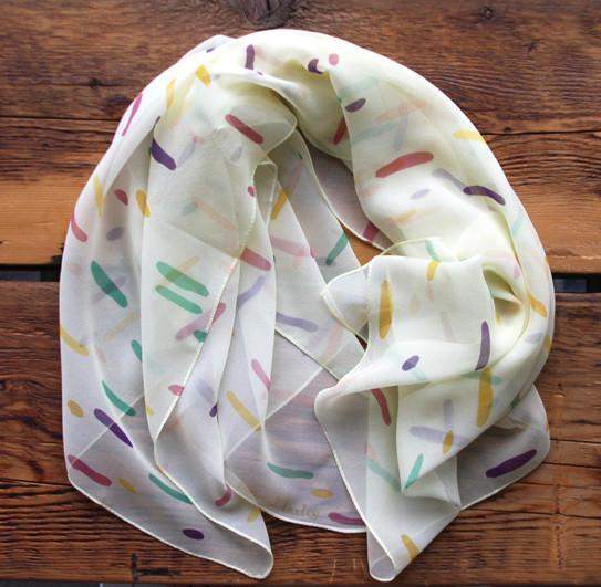 Yellow Womens Square Silk Chiffon Scarf-scarves-Necklush
